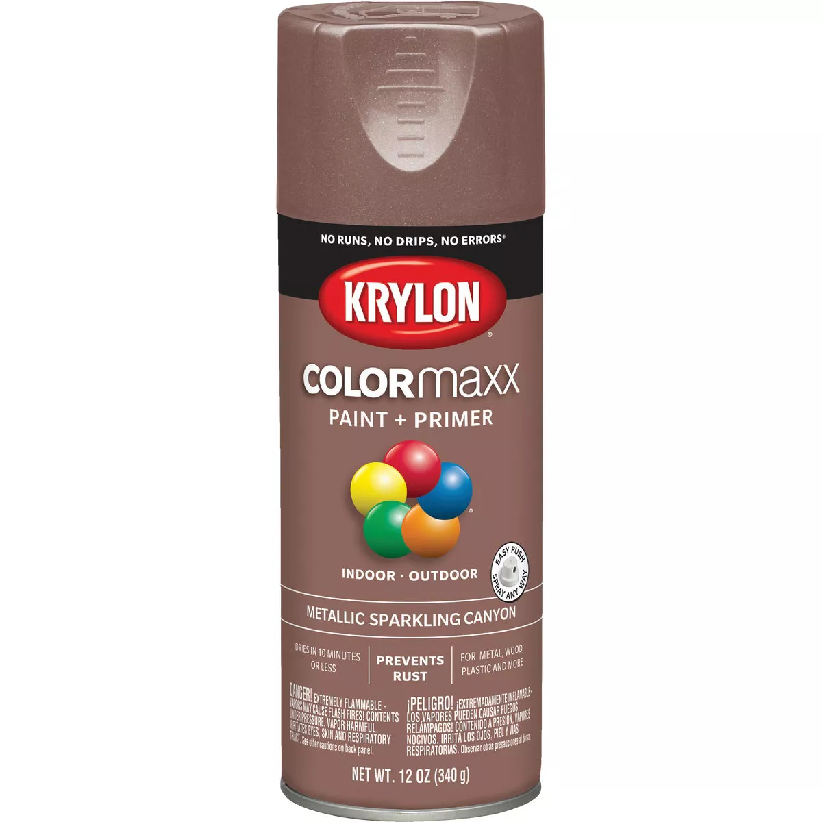 Krylon ColorMaxx 11 Oz. Brushed Metallic Satin Spray Paint, Sparkling Canyon