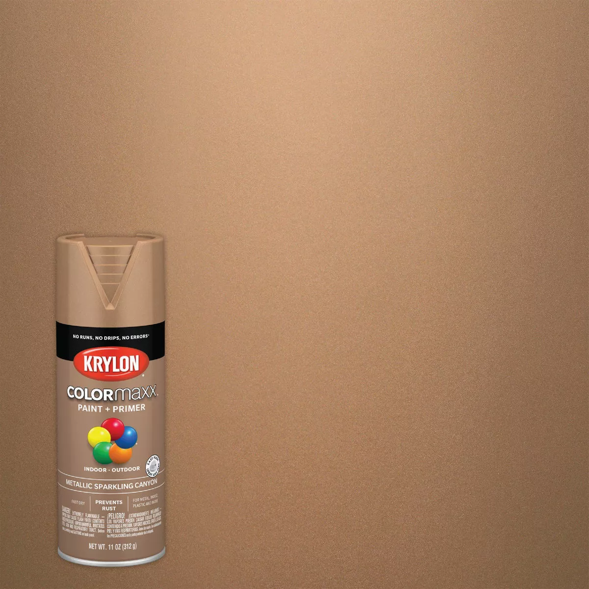 Krylon ColorMaxx 11 Oz. Brushed Metallic Satin Spray Paint, Sparkling Canyon - photo 4