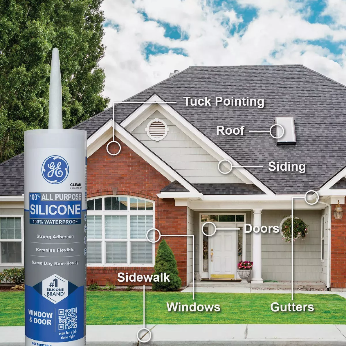 GE Window & Door All-Purpose Sealant, White, 10.1 Oz. Cartridge - photo 4