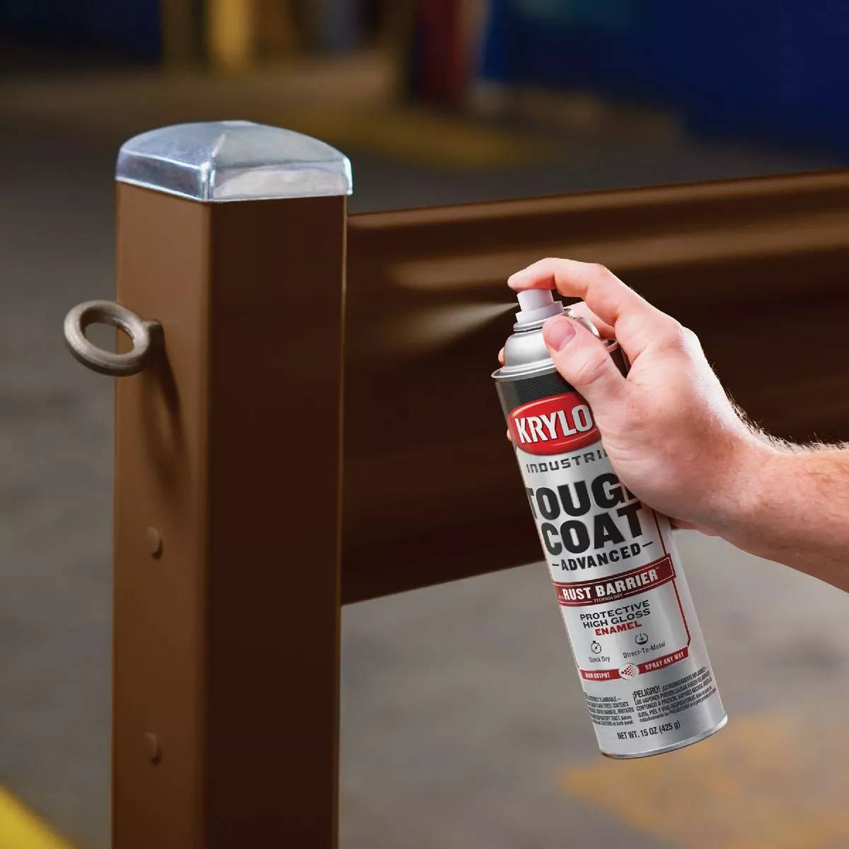 Krylon Industrial Tough Coat 15 Oz. Gloss Chestnut Brown Rust Barrier Spray Enamel - photo 3