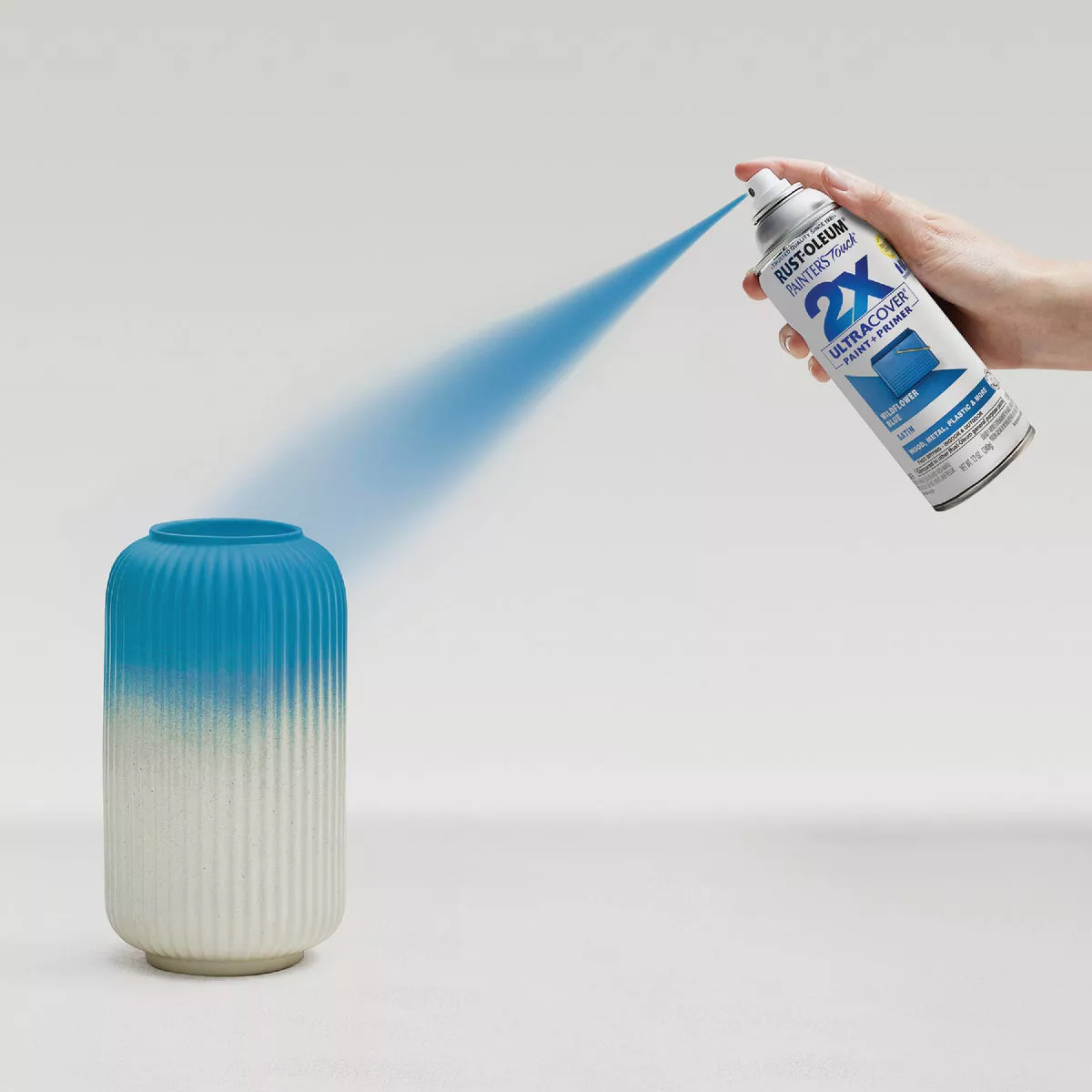 Rust-Oleum Painter's Touch 2X Ultra Cover 12 Oz. Satin Paint + Primer Spray Paint, Wildflower Blue - photo 7