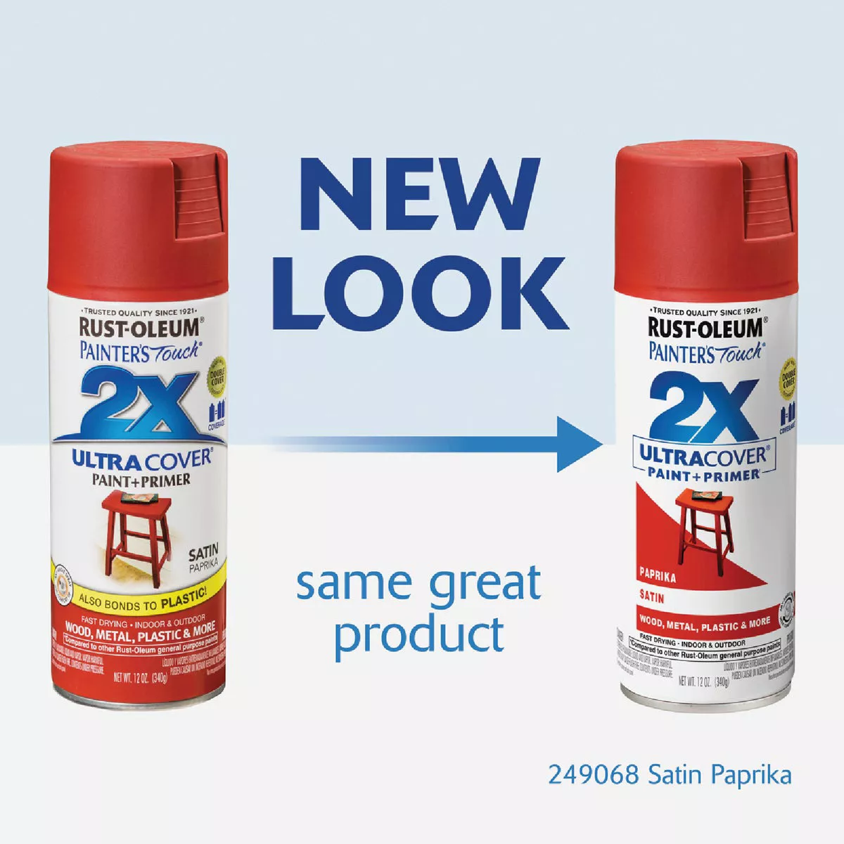 Rust-Oleum Painter's Touch 2X Ultra Cover 12 Oz. Satin Paint + Primer Spray Paint, Paprika - photo 2