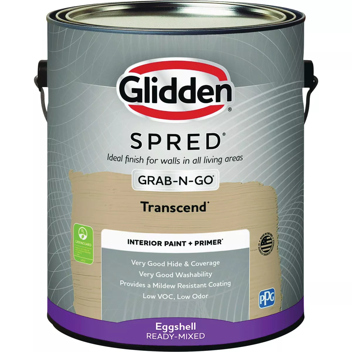 Glidden Spred Interior Grab-N-Go Paint + Primer Eggshell Paint, Transcend, 1 Gal. - photo 2