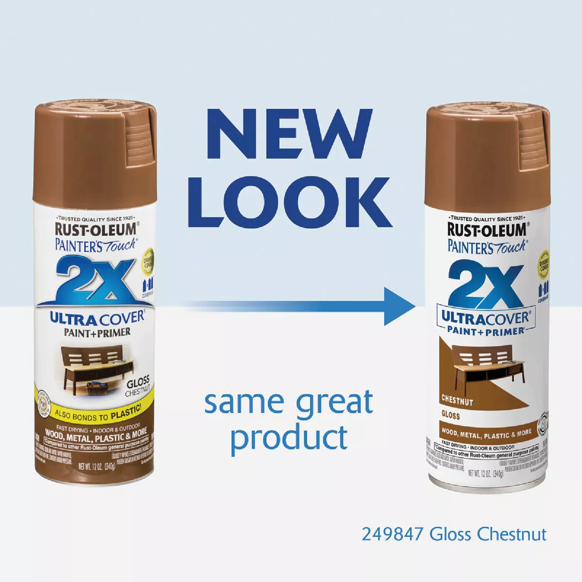Rust-Oleum Painter's Touch 2X Ultra Cover 12 Oz. Gloss Paint + Primer Spray Paint, Chestnut - photo 3