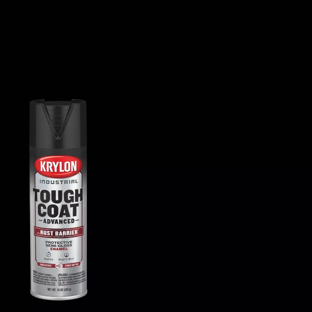 Krylon Industrial Tough Coat 15 Oz. Semi-Gloss Black Rust Barrier Spray Enamel