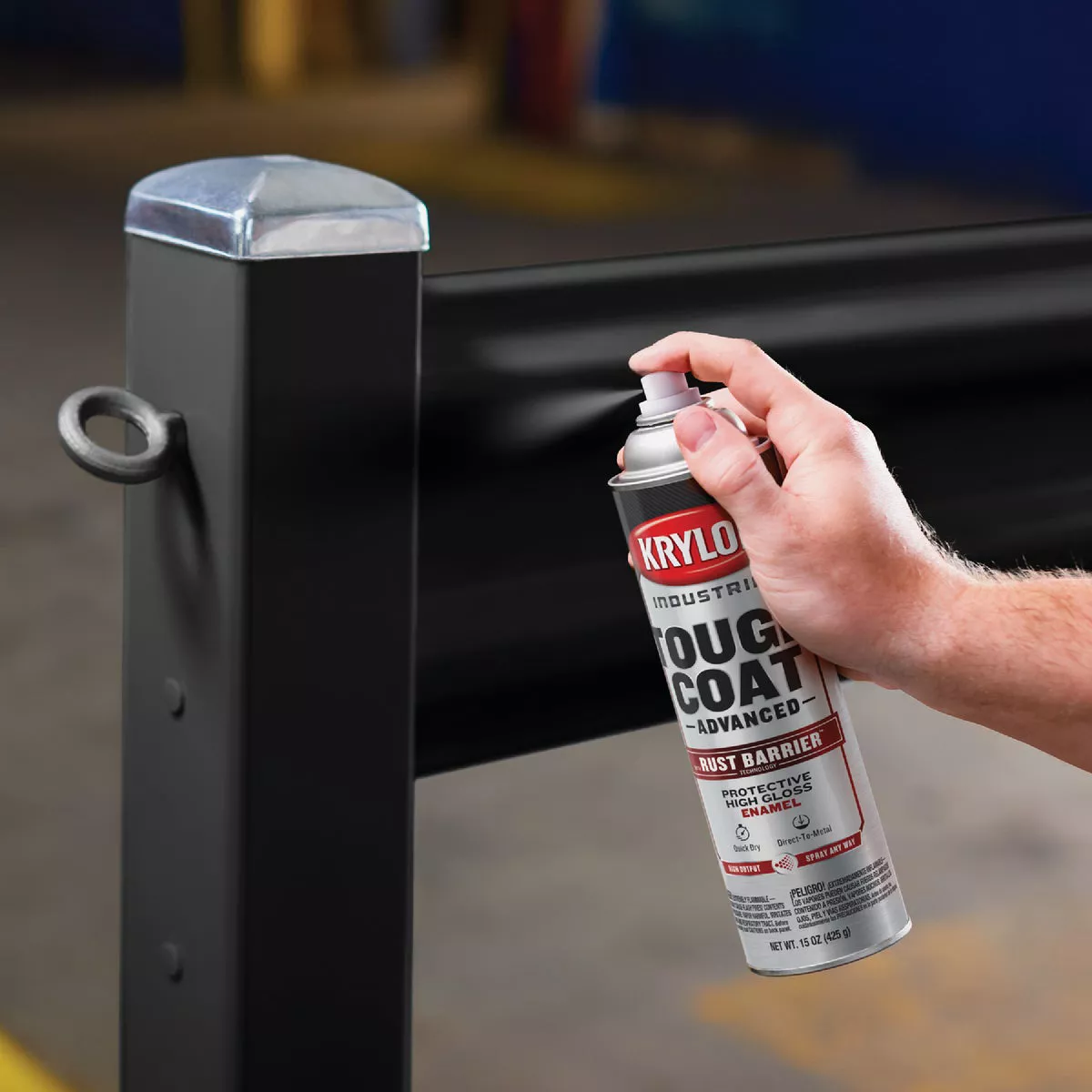 Krylon Industrial Tough Coat 15 Oz. Semi-Gloss Black Rust Barrier Spray Enamel - photo 3