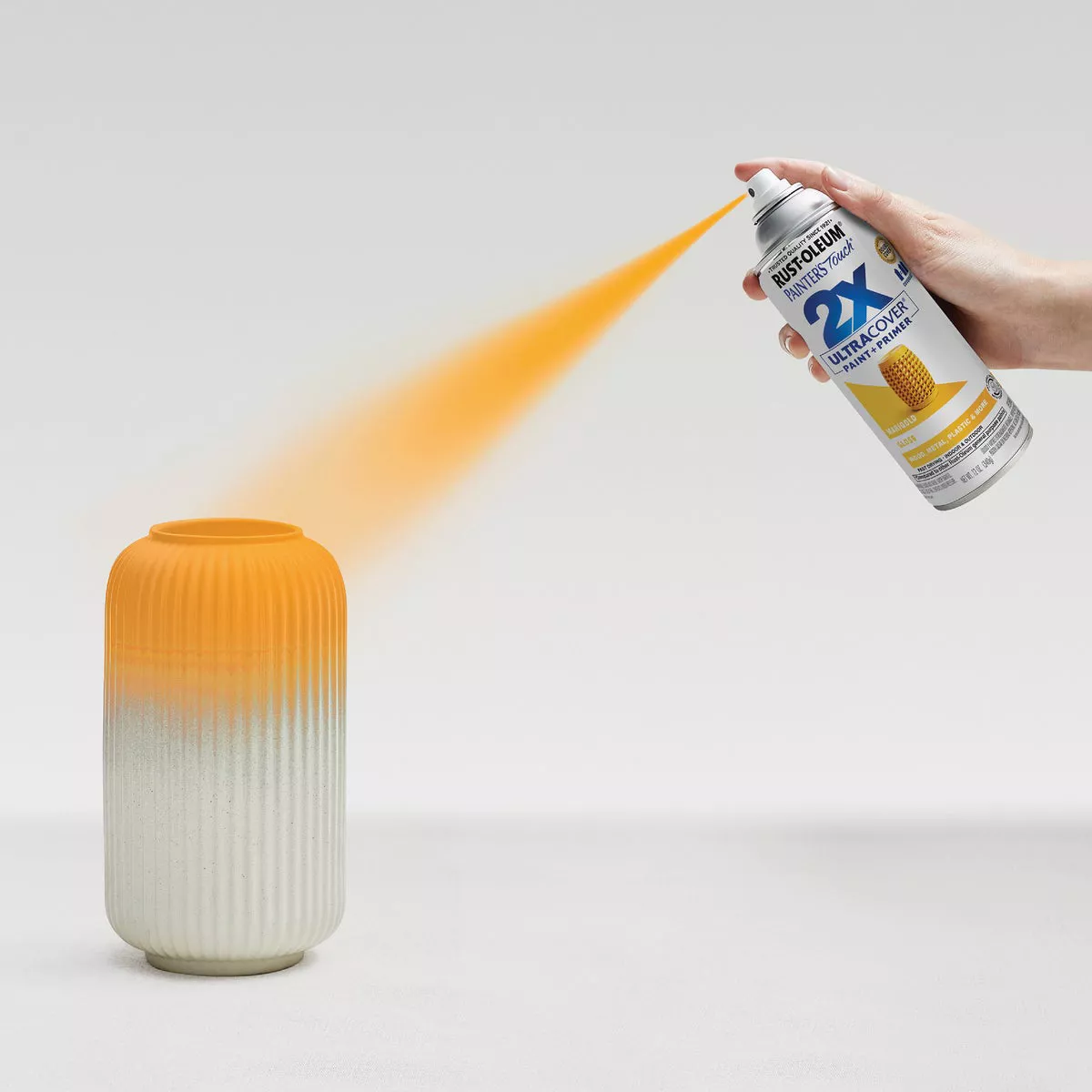 Rust-Oleum Painter's Touch 2X Ultra Cover 12 Oz. Gloss Paint + Primer Spray Paint, Marigold - photo 4