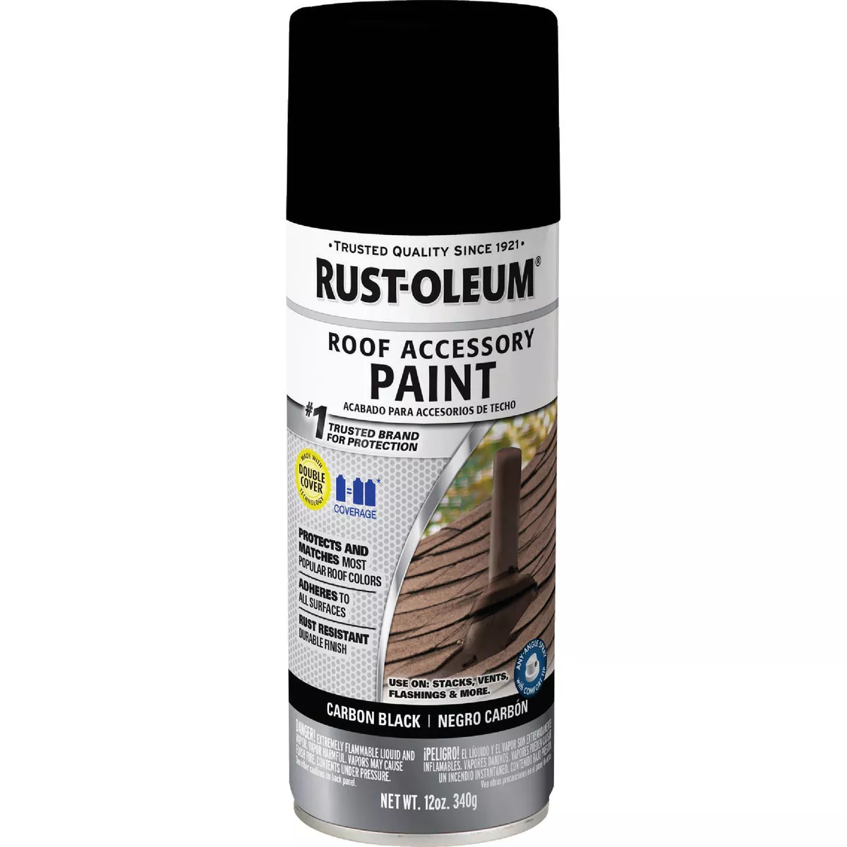 Rust-Oleum Stops Rust Roof Accessory 12 Oz. Carbon Black Flat Anti-Rust Spray Paint - photo 2