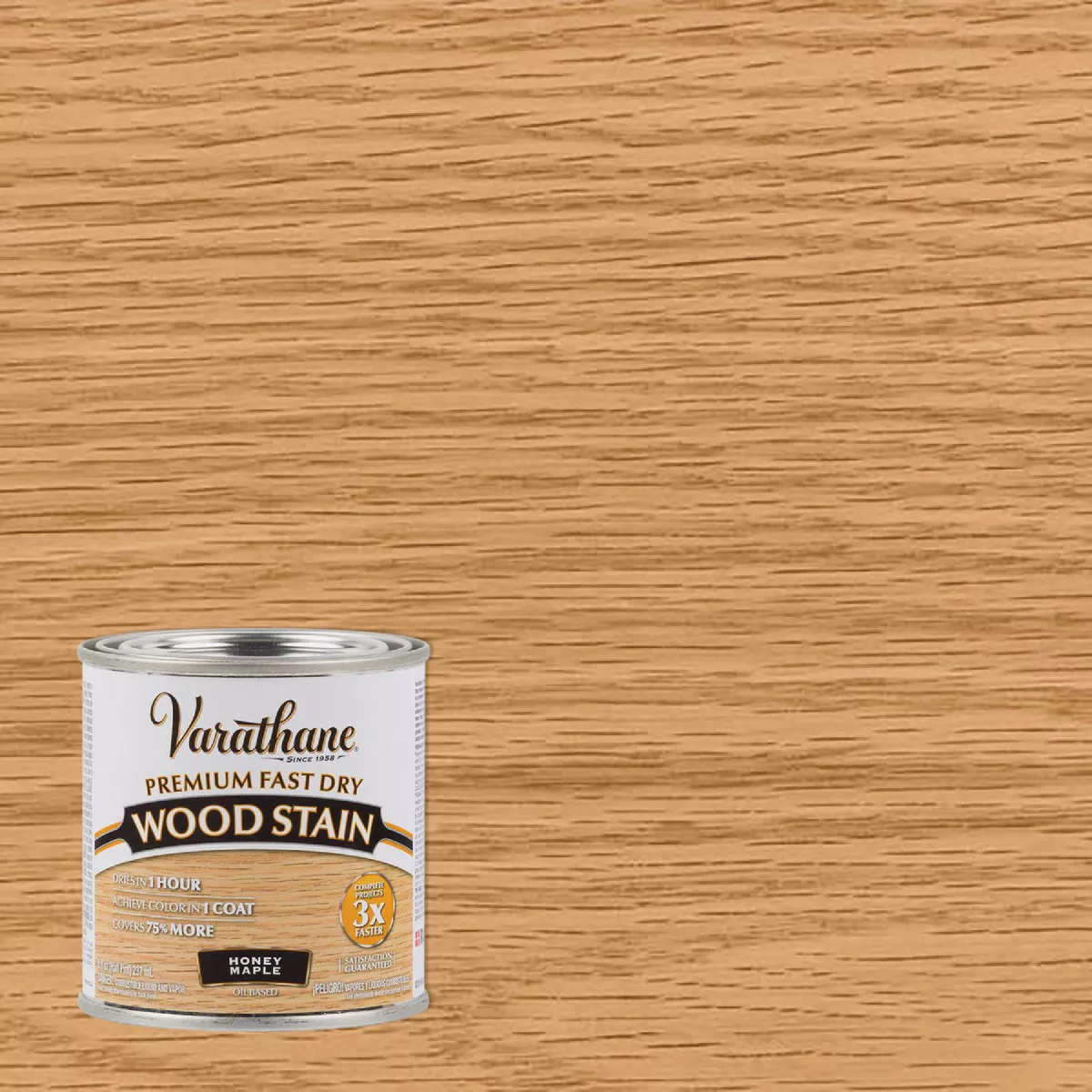 Varathane Fast Dry Honey Maple Urethane Modified Alkyd Interior Wood Stain, 1/2 Pt.