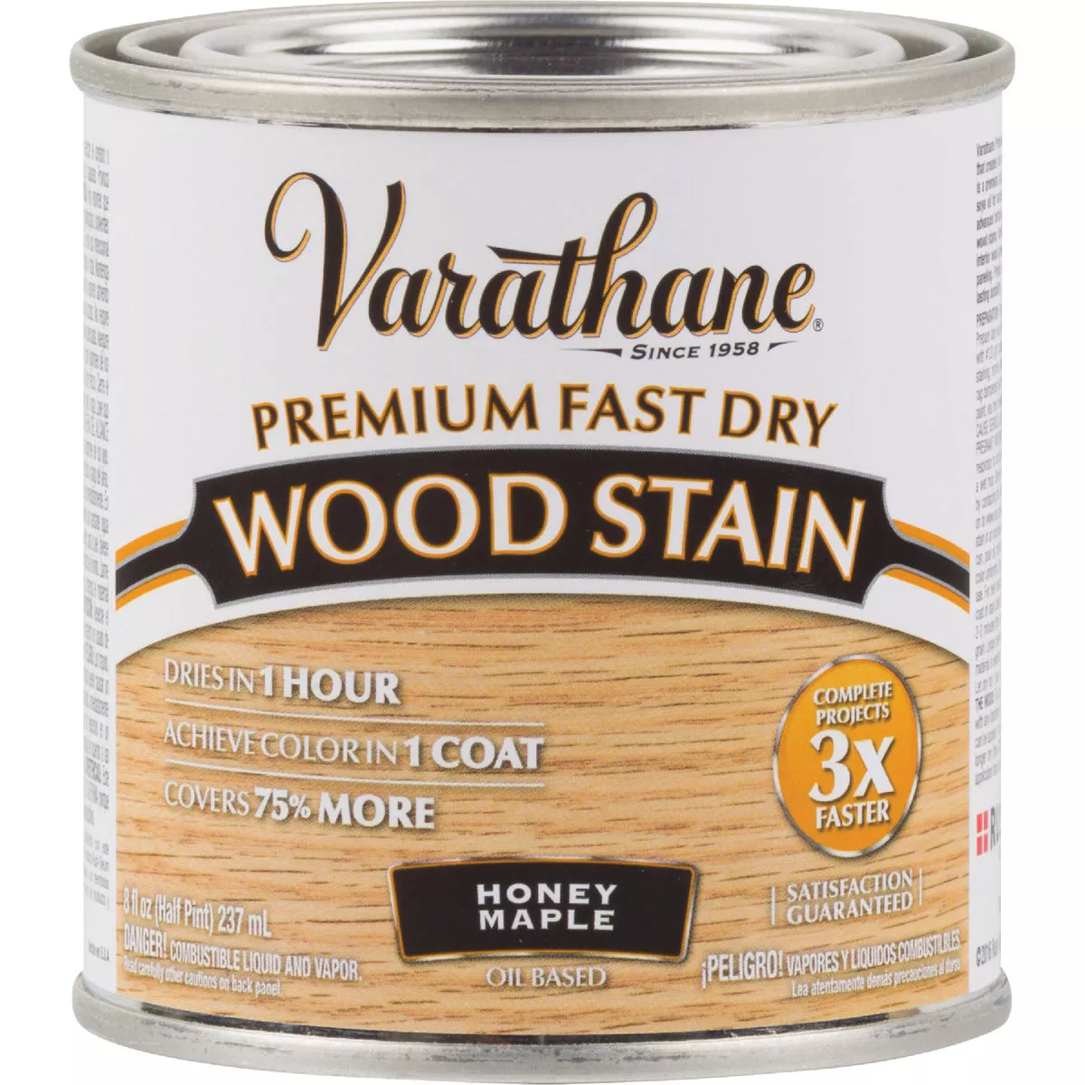 Varathane Fast Dry Honey Maple Urethane Modified Alkyd Interior Wood Stain, 1/2 Pt. - photo 2