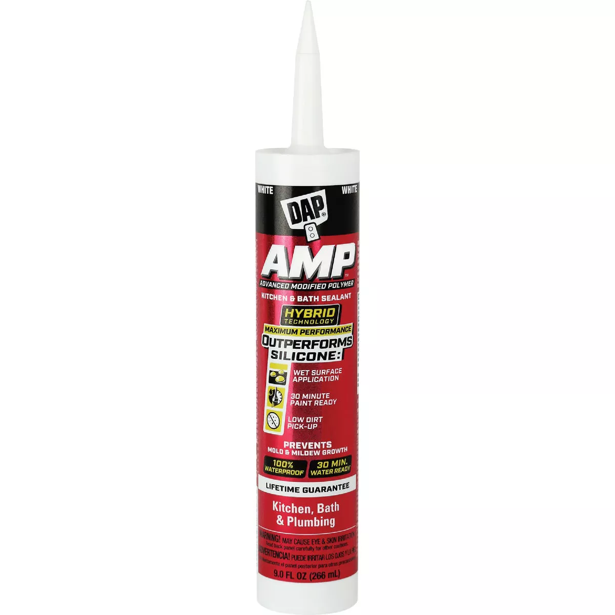 DAP AMP 9 Oz. Advanced Modified PolymerKitchen, Bath & Plumbing Sealant, White