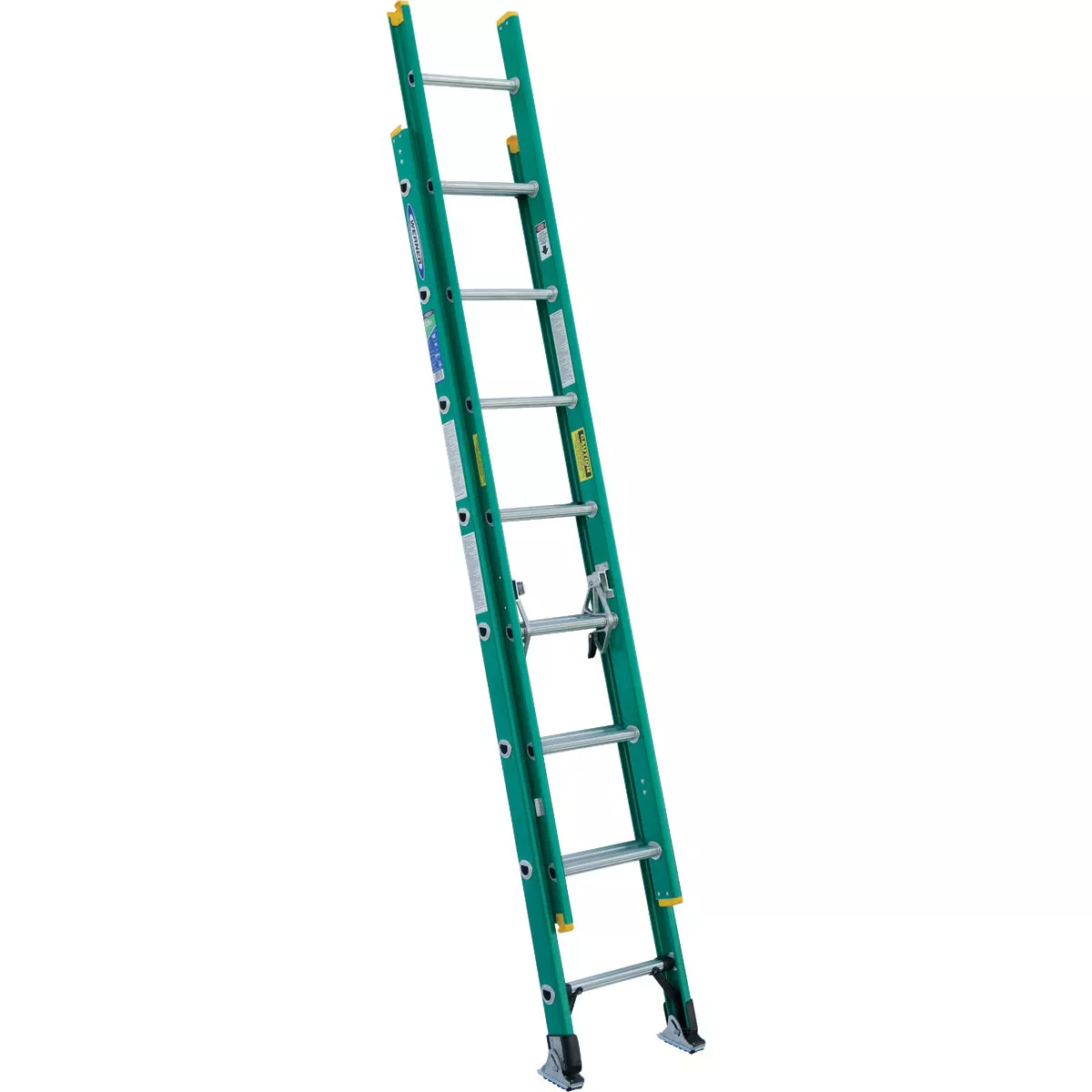 Werner 16 Ft. Fiberglass Extension Ladder with 225 Lb. Load Capacity Type II Duty Rating