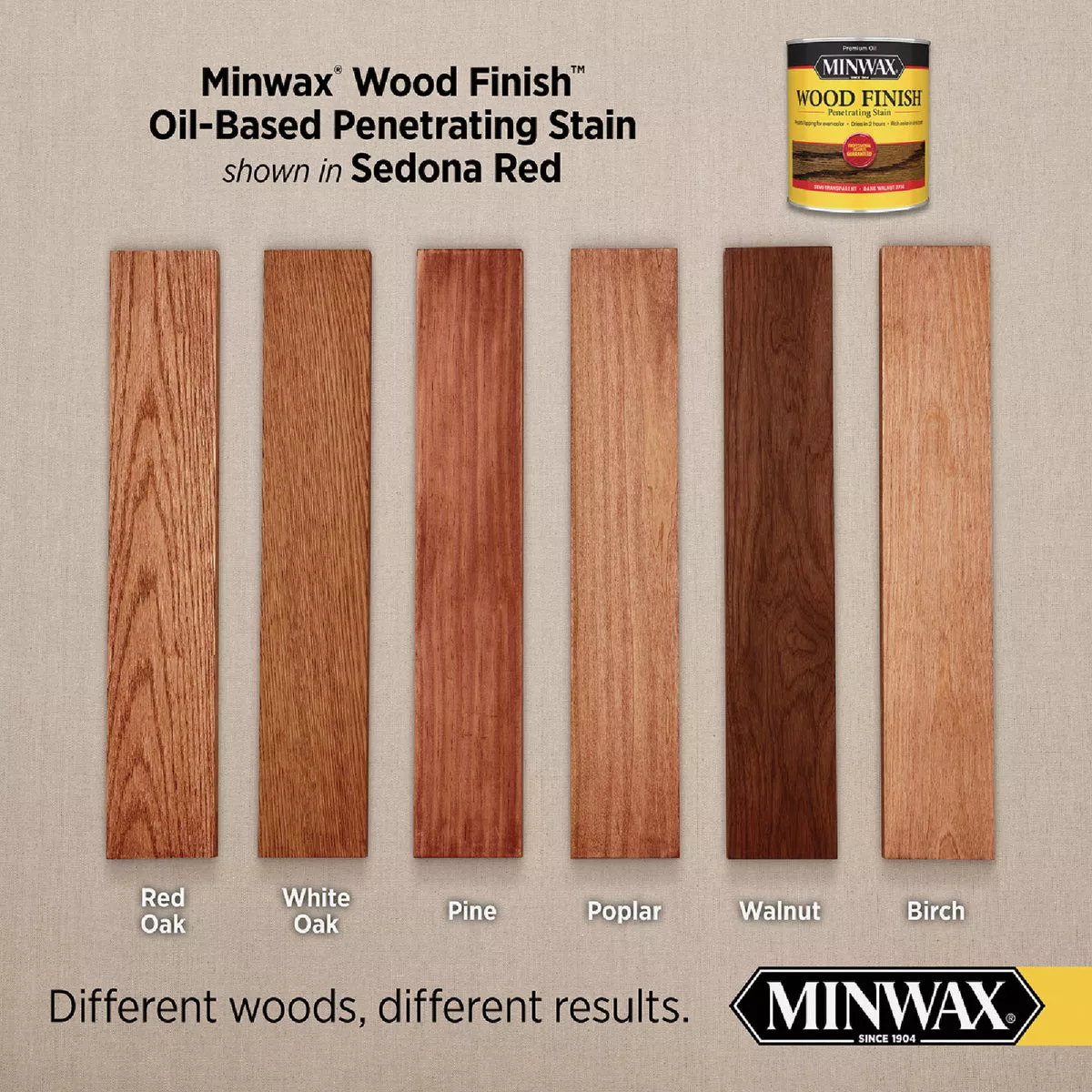 Minwax Wood Finish Penetrating Stain, Sedona Red, 1 Qt. - photo 6