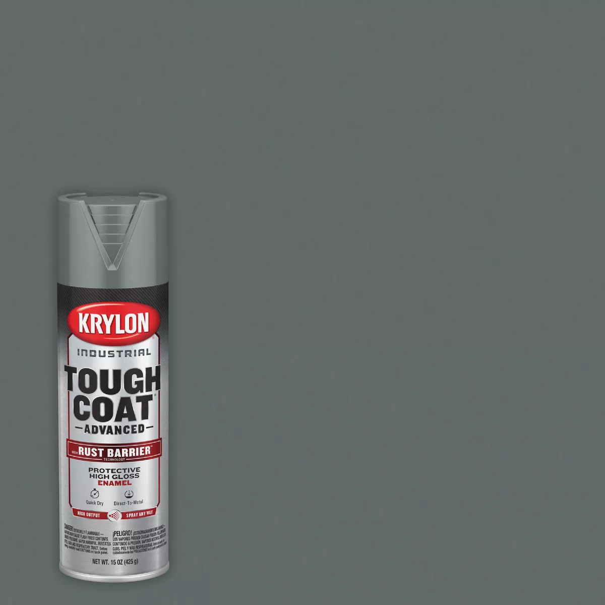 Krylon Industrial Tough Coat 15 Oz. Gloss Dark Machinery Gray Rust Barrier Spray Enamel