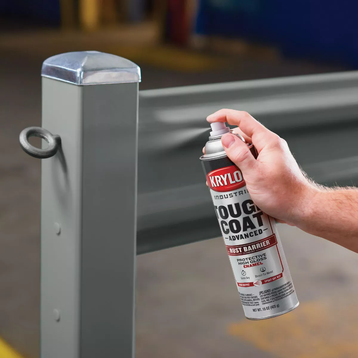 Krylon Industrial Tough Coat 15 Oz. Gloss Dark Machinery Gray Rust Barrier Spray Enamel - photo 4