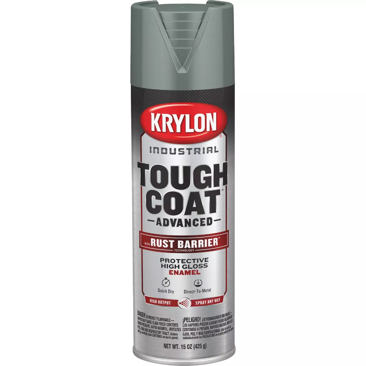 Krylon Industrial Tough Coat 15 Oz. Gloss Dark Machinery Gray Rust Barrier Spray Enamel - photo 2