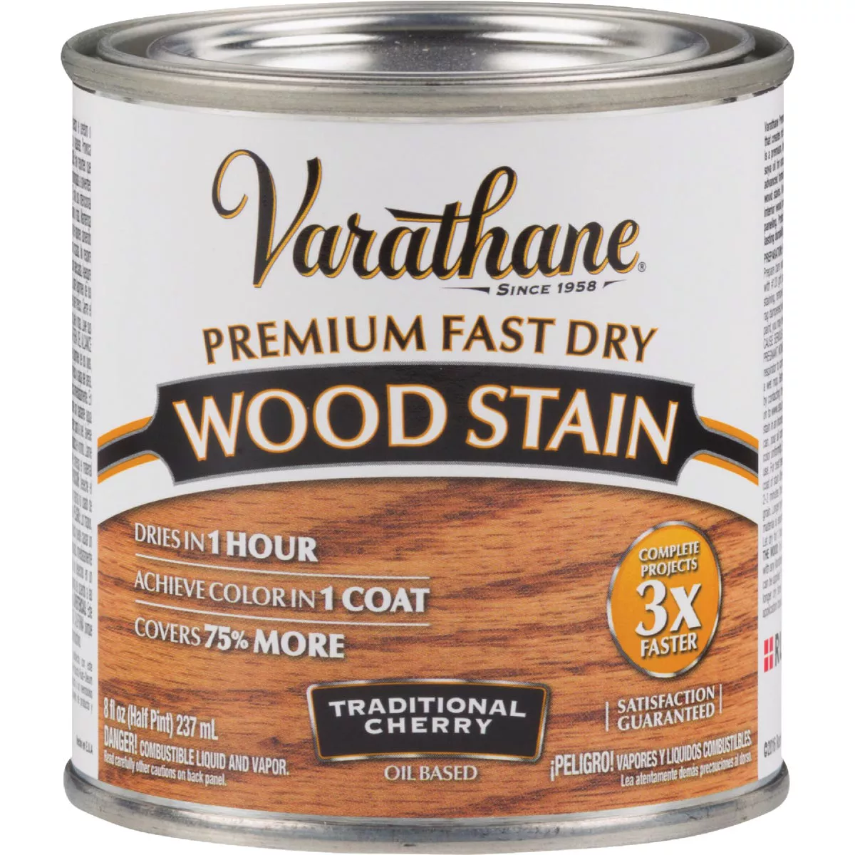 Varathane Fast Dry Traditional Cherry Urethane Modified Alkyd Interior Wood Stain, 1/2 Pt. - photo 2