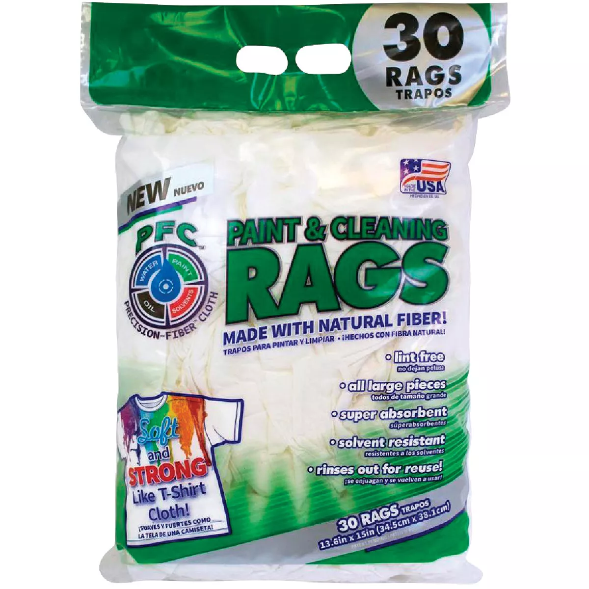 Precision-Fiber Cloth 12.5 In. x 16 In. Paint & Cleaning Rags (30 Count ...