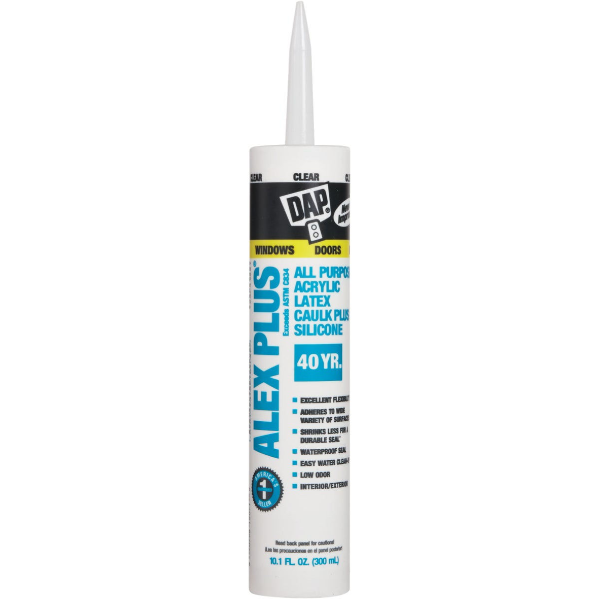 Dap Alex Plus 10.1 Oz. All Purpose Clear Siliconized Acrylic Latex