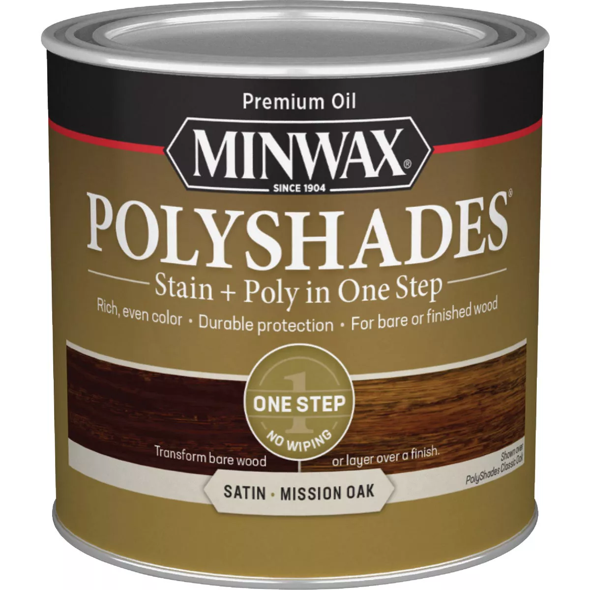 Minwax Polyshades 1/2 Pt. Satin Stain & Finish Polyurethane In 1-Step, Mission Oak - photo 2