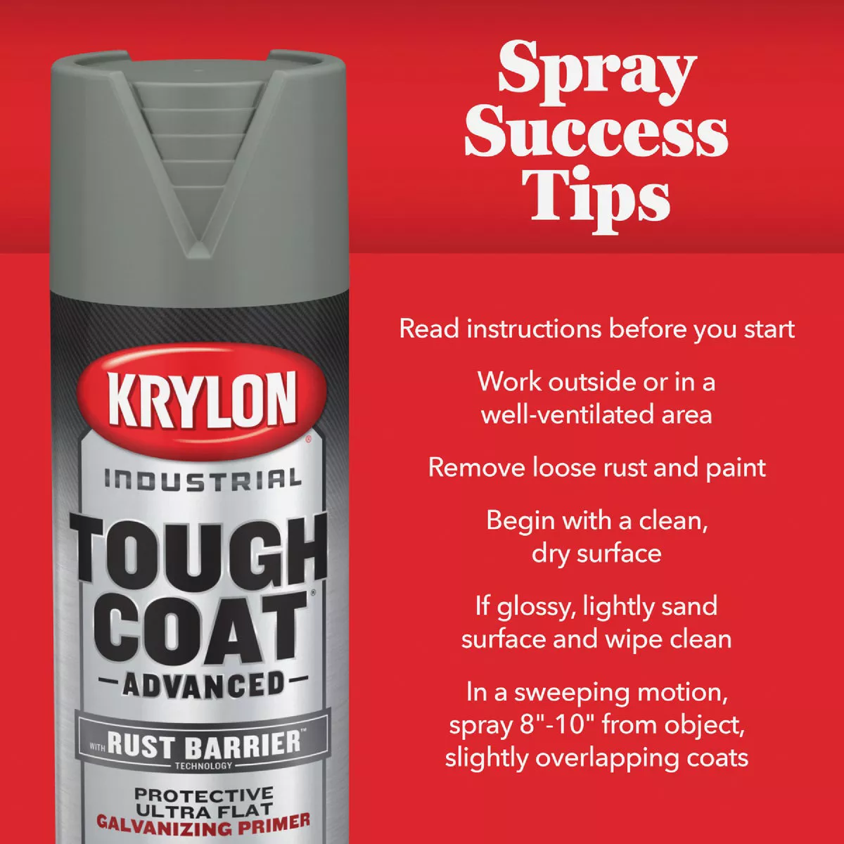 Krylon Industrial Tough Coat 15 Oz. Flat White Rust Barrier Spray Enamel - photo 4