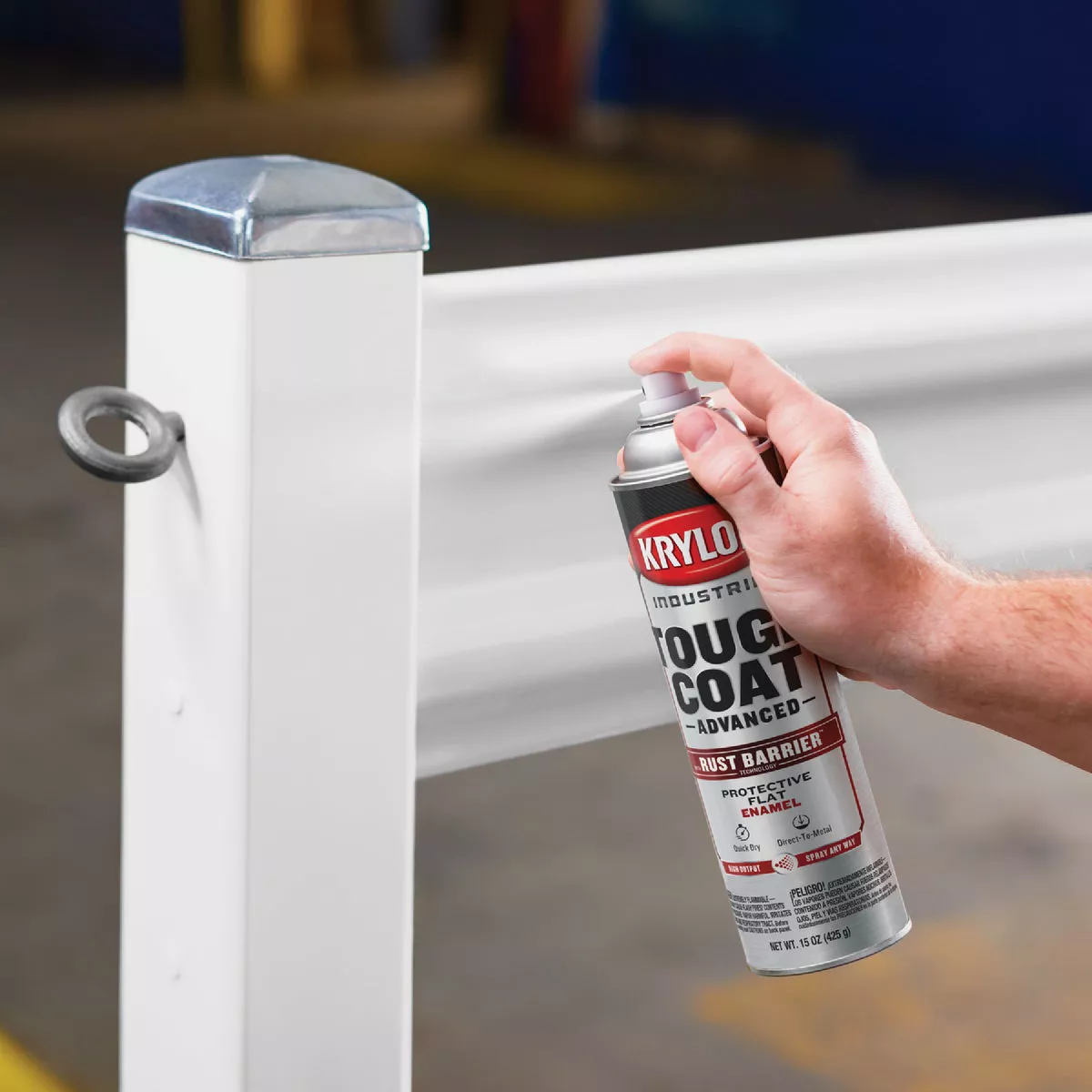Krylon Industrial Tough Coat 15 Oz. Flat White Rust Barrier Spray Enamel - photo 3