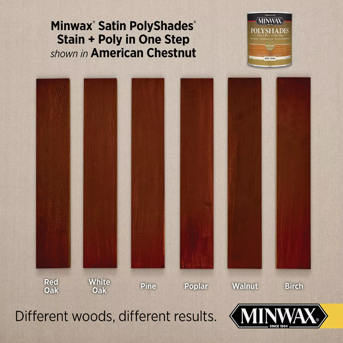 Minwax Polyshades 1/2 Pt. Satin Stain & Finish Polyurethane In 1-Step, American Chestnut - photo 4