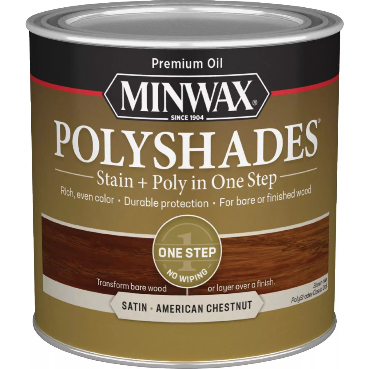 Minwax Polyshades 1/2 Pt. Satin Stain & Finish Polyurethane In 1-Step, American Chestnut - photo 2