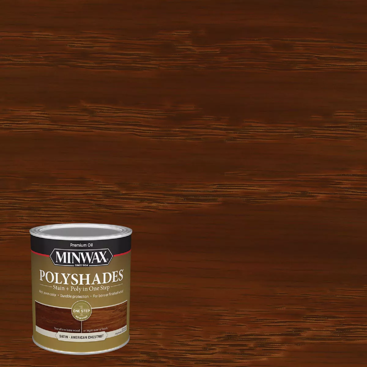 Minwax Polyshades 1 Qt. Satin Stain & Finish Polyurethane In 1-Step, American Chestnut