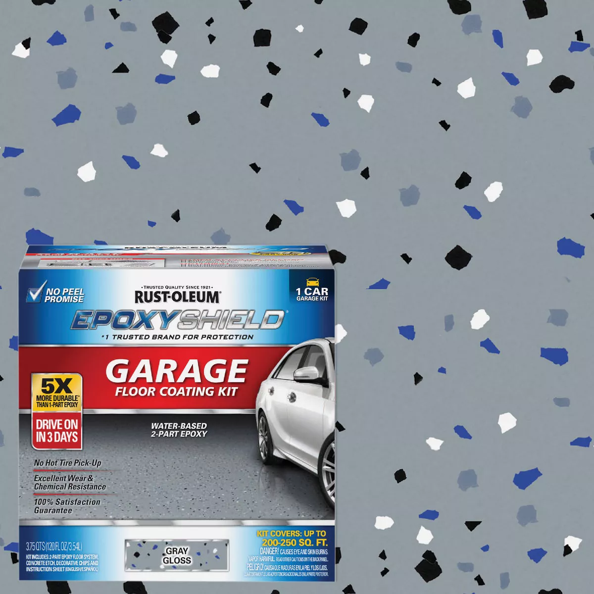 Rust-Oleum EPOXYSHIELD Gloss Garage Floor Coating Kit, Gray, 120 Oz.