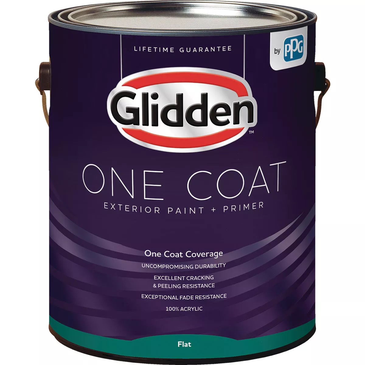 Glidden One Coat Exterior Paint + Primer Flat Ultra Deep Base 1 Gallon