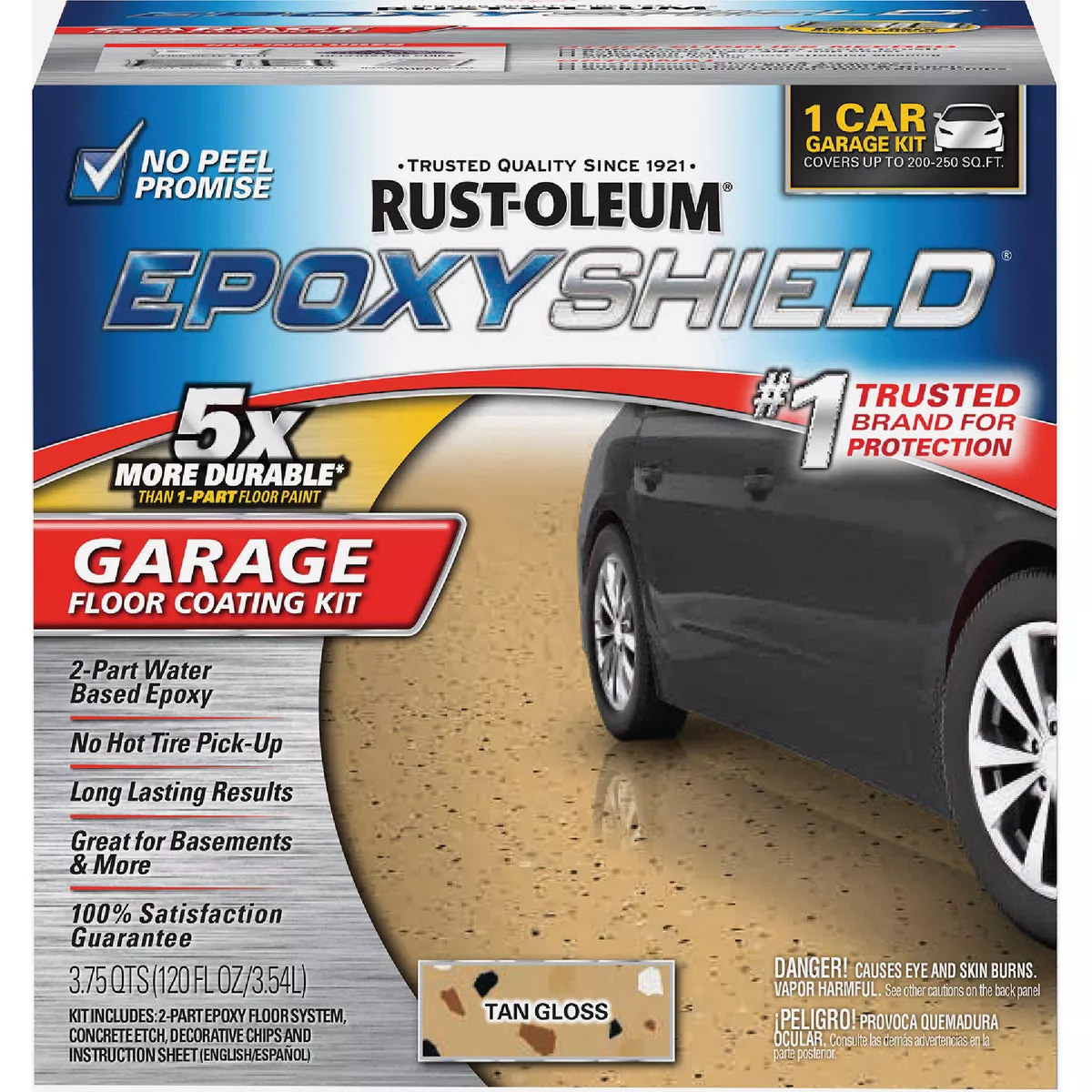 Rust-Oleum EPOXYSHIELD Gloss Garage Floor Coating Kit, Tan, 120 Oz. - photo 5