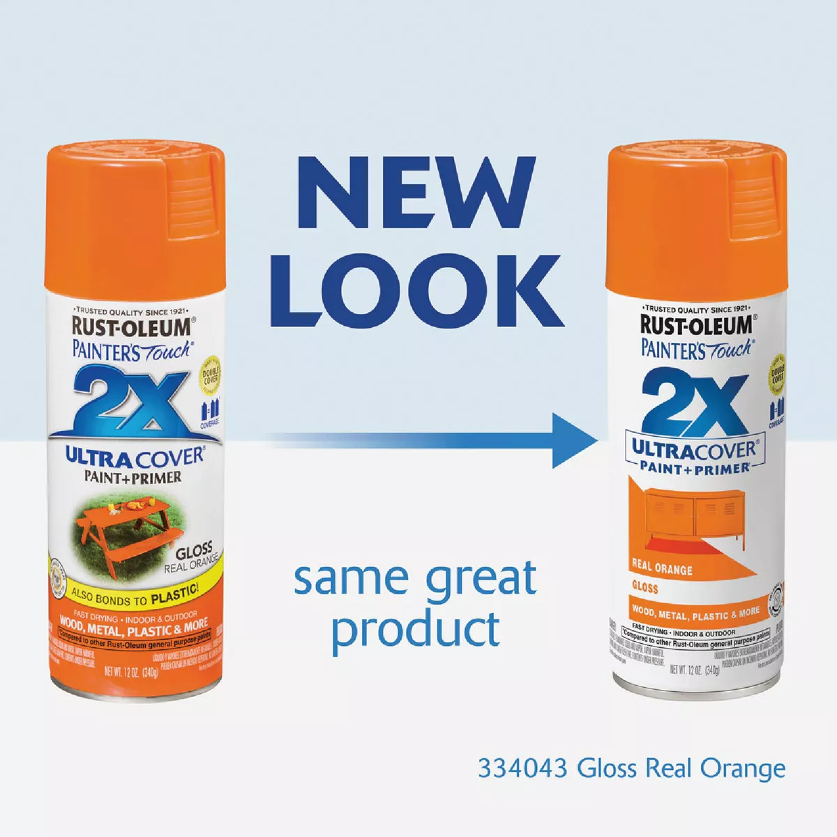 Rust-Oleum Painter's Touch 2X Ultra Cover 12 Oz. Gloss Paint + Primer Spray Paint, Real Orange - photo 2