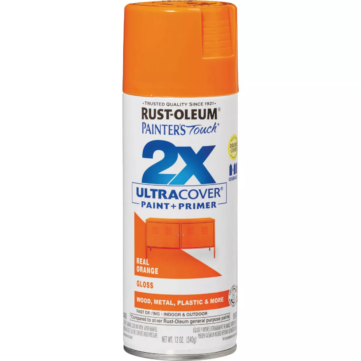 Rust-Oleum Painter's Touch 2X Ultra Cover 12 Oz. Gloss Paint + Primer Spray Paint, Real Orange - photo 8