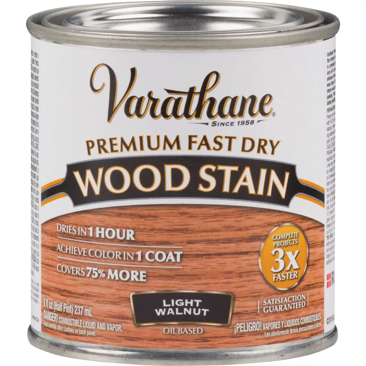 Varathane Fast Dry Light Walnut Urethane Modified Alkyd Interior Wood Stain, 1/2 Pt. - photo 2