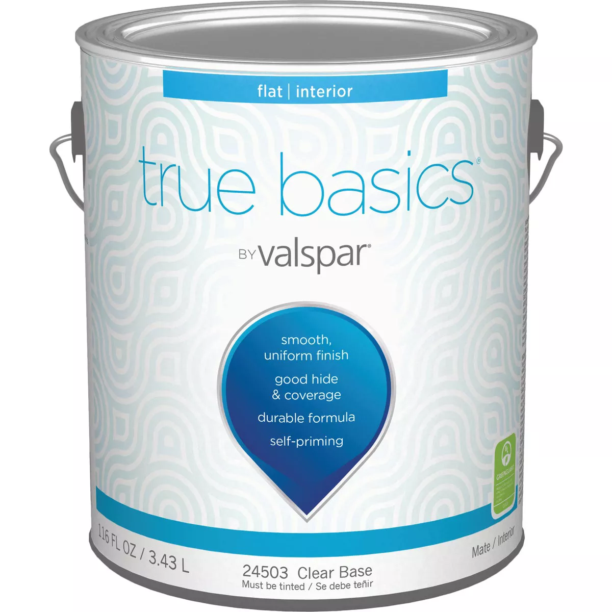 True Basics by Valspar Flat Interior Wall Paint, 1 Gal., Clear Base