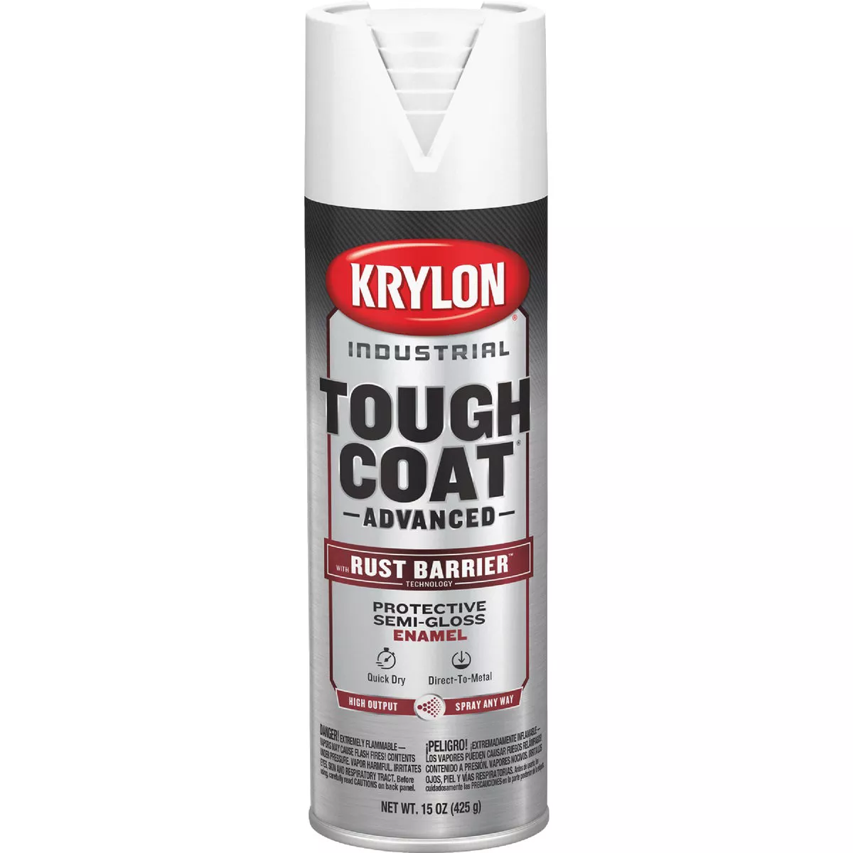 Krylon Industrial Tough Coat 15 Oz. Semi-Gloss White Rust Barrier Spray Enamel - photo 2