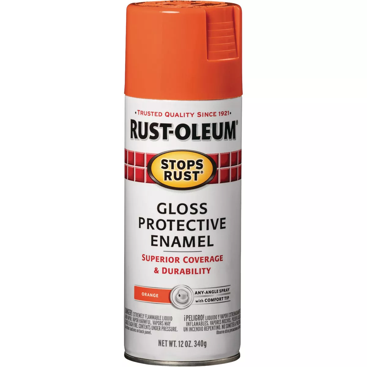Rust-Oleum Stops Rust Orange Gloss 12 Oz. Anti-Rust Spray Paint - photo 2