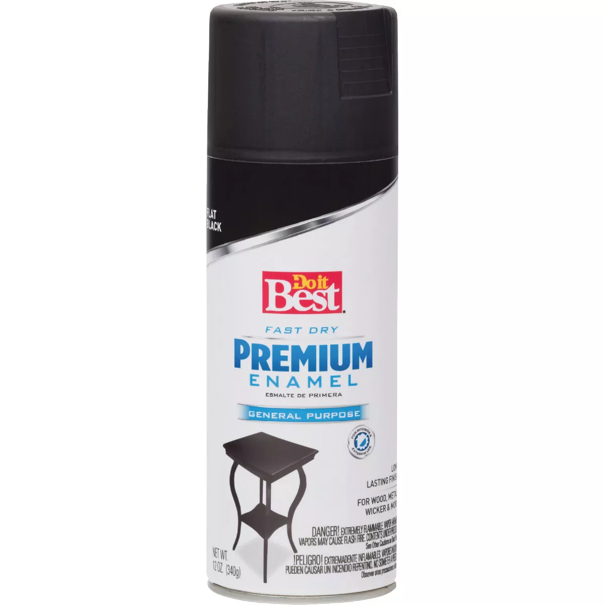 Do it Best Premium Enamel 12 Oz. Flat Spray Paint, Black - photo 2