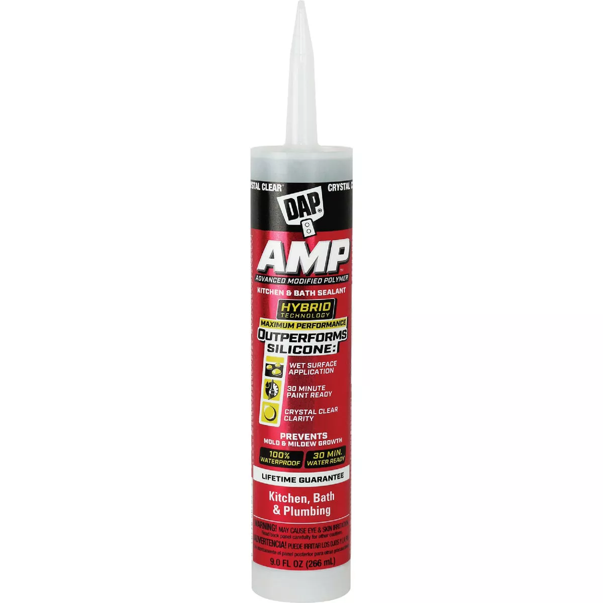 DAP AMP 9 Oz. Advanced Modified PolymerKitchen, Bath & Plumbing Sealant, Crystal Clear
