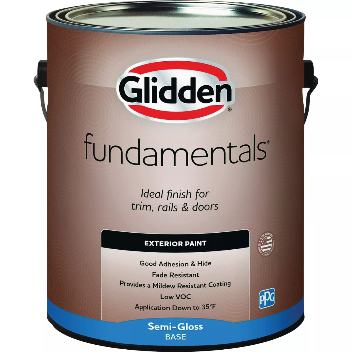 Glidden Fundamentals Exterior Paint Semi Gloss Ultra Deep Base Gallon