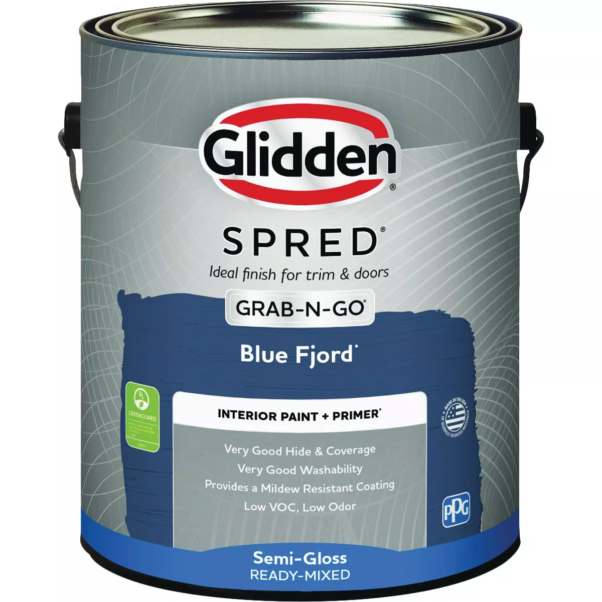 Glidden Spred Interior Grab-N-Go Paint + Primer Semi-Gloss Paint, Blue Fjord, 1 Gal. - photo 2