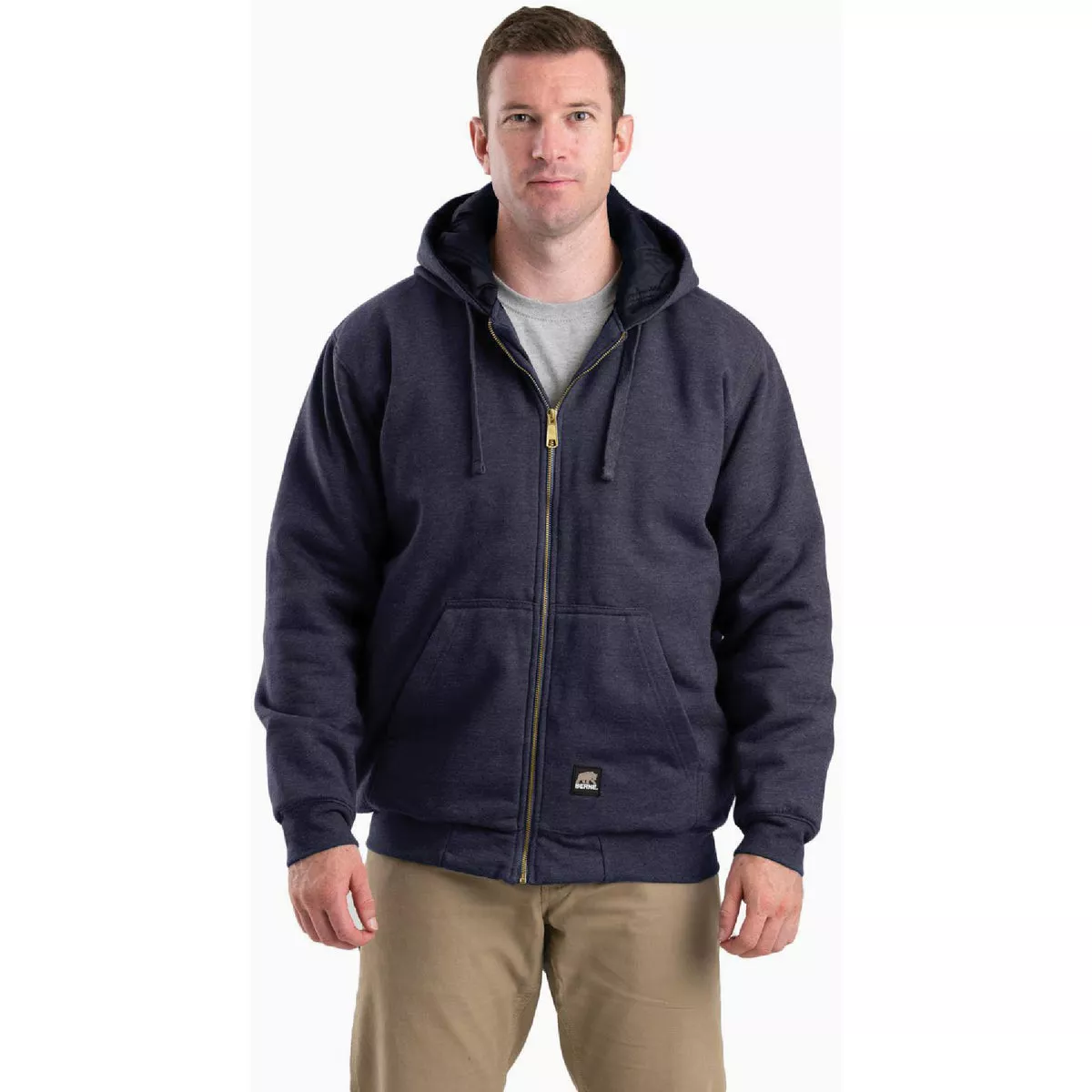 Berne Men's 2XL Regular Navy Highland Insulated Full-Zip Hooded Sweatshirt-