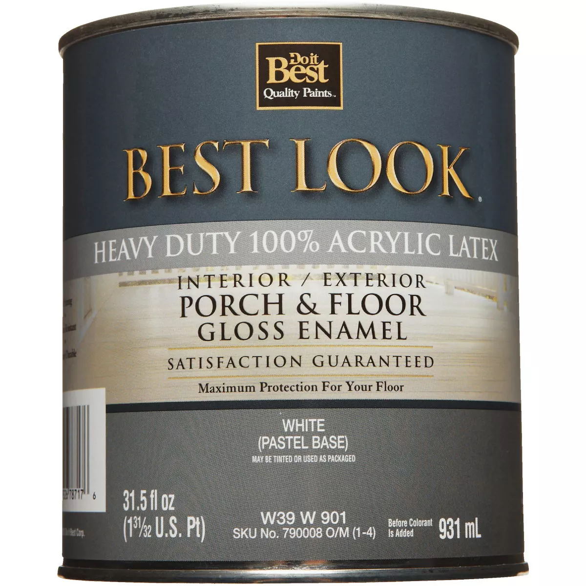Best Look 1 Qt. White/Pastel Base Heavy-Duty Acrylic Latex Gloss Porch & Floor Enamel - photo 2
