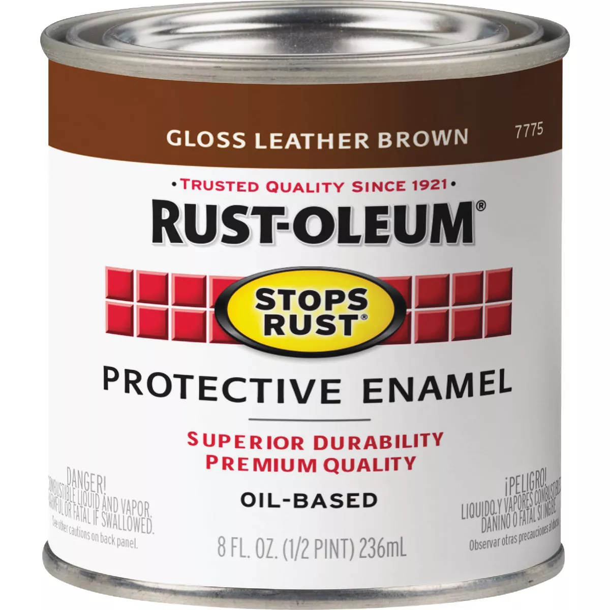 Rust-Oleum Stops Rust Oil Based Gloss Protective Rust Control Enamel, Leather Brown, 1/2 Pt. - photo 2