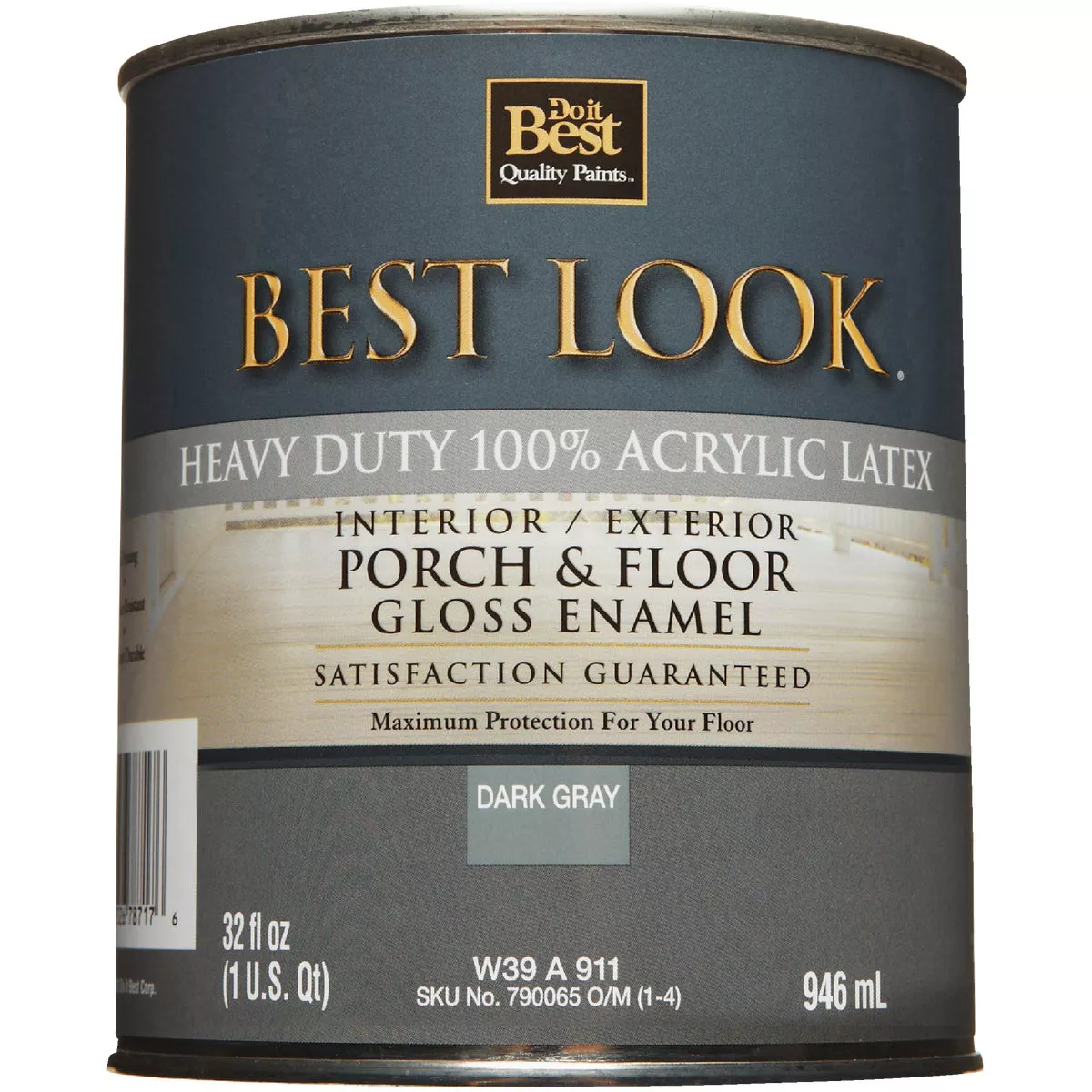 Best Look 1 Qt. Dark Gray Base Heavy-Duty Acrylic Latex Gloss Porch & Floor Enamel - photo 2