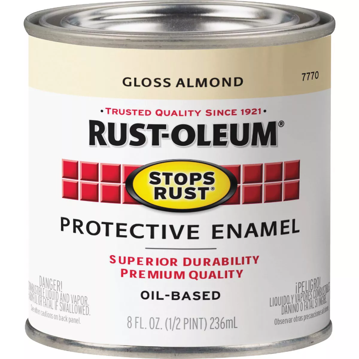 Rust-Oleum Stops Rust Oil Based Gloss Protective Rust Control Enamel, Almond, 1/2 Pt. - photo 2