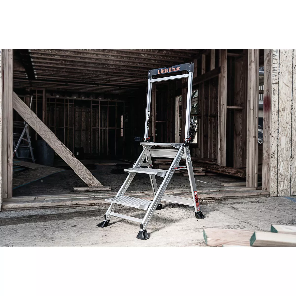 Little Giant Jumbo Step 42 In. Aluminum Step Ladder with 375 Lb. Load Capacity Type 1AA Ladder Rating - photo 7