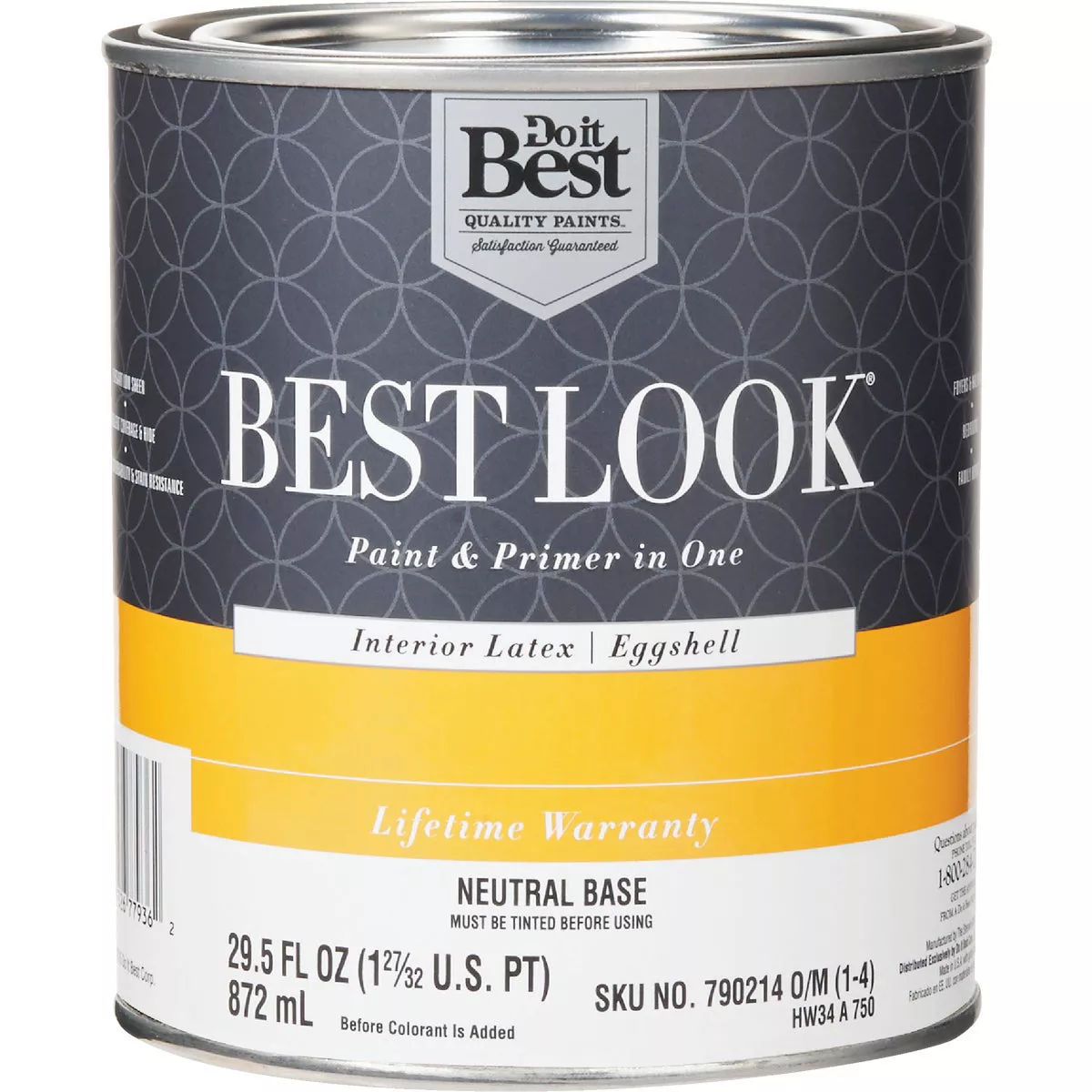 Best Look Latex Premium Paint & Primer In One Eggshell Interior Wall Paint, Neutral Base, 1 Qt.