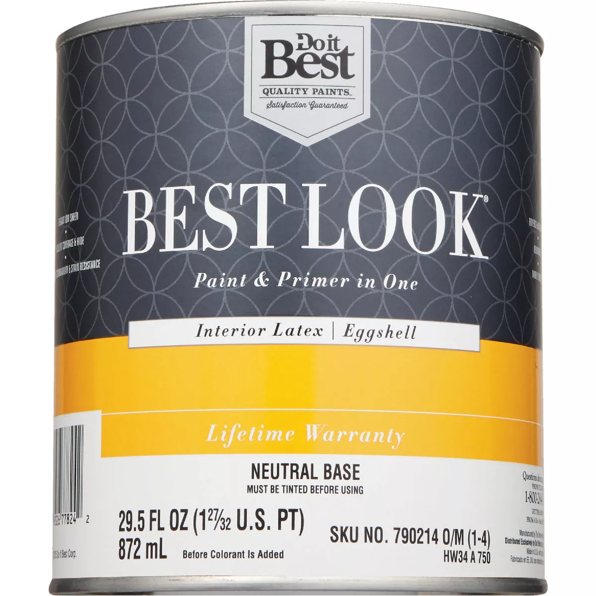 Best Look Latex Premium Paint & Primer In One Eggshell Interior Wall Paint, Neutral Base, 1 Qt. - photo 2